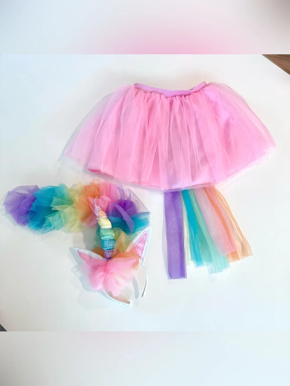 Target Pink Tutu Set with Rainbow Tail and Unicorn Headband One Size (Kids)